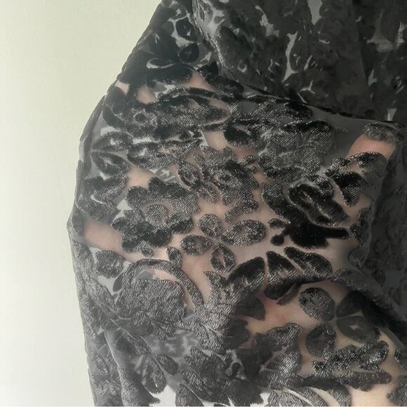 Vintage 90s Victoria's Secret Black Burnout Velvet Sleep Dress Size Medium - Picture 4 of 8